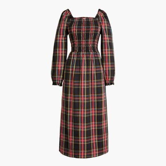 J. Crew Multicolor Plaid Long Sleeve Dress S - Picture 7 of 8